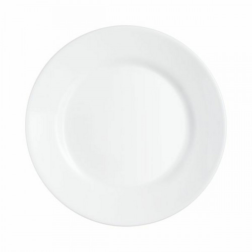 Assiette plate rond blanc verre Ø 25,4 cm Restaurant Blanc Arcoroc