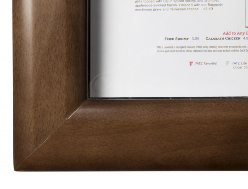 Porte-menu lumineux rectangulaire wengé 4 pages led Classique Securit