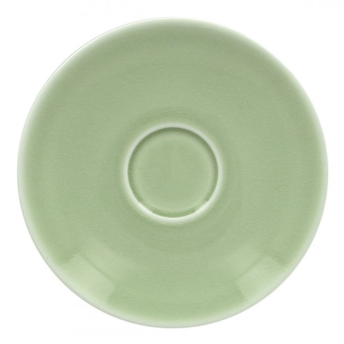 Sous-tasse à expresso rond vert porcelaine vitrifiée Ø 12,5 cm Vintage Rak