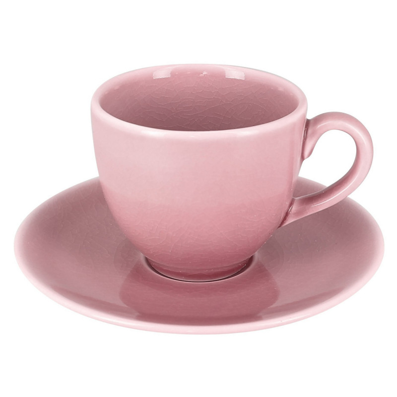 Tasse à thé rond rose porcelaine vitrifiée 23 cl Ø 8,5 cm Vintage Rak
