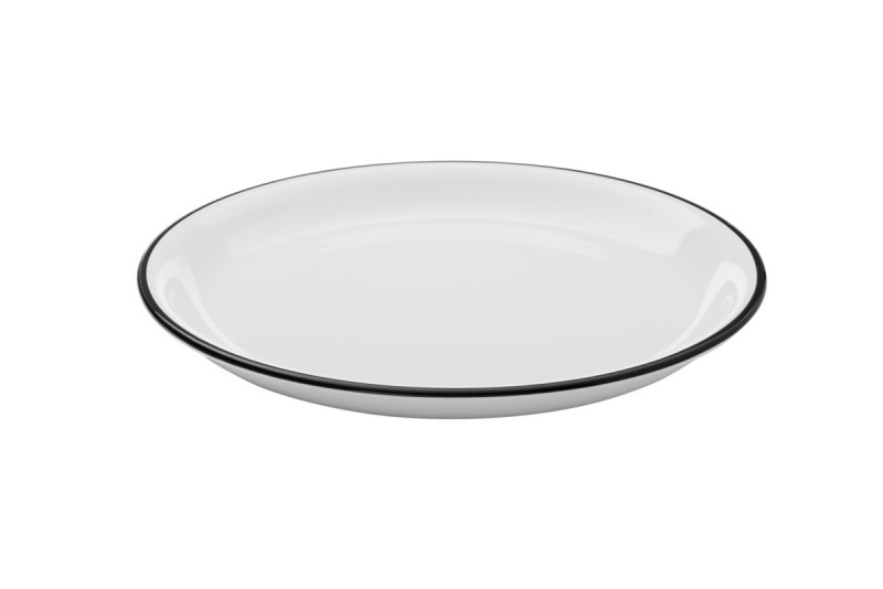 Assiette coupe plate rond blanc grès Ø 25,5 cm Bistrot Pro.mundi