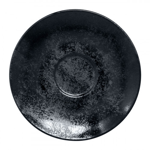 Sous-tasse à thé rond noir porcelaine vitrifiée Ø 17 cm Karbon Rak