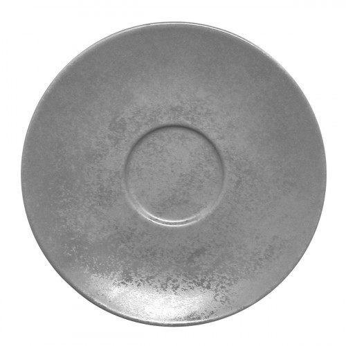 Sous-tasse à thé rond gris porcelaine vitrifiée Ø 17 cm Shale Rak