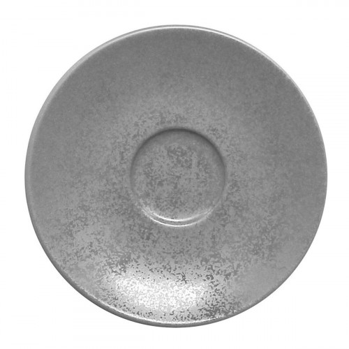 Sous-tasse à expresso rond gris porcelaine vitrifiée Ø 12,5 cm Shale Rak