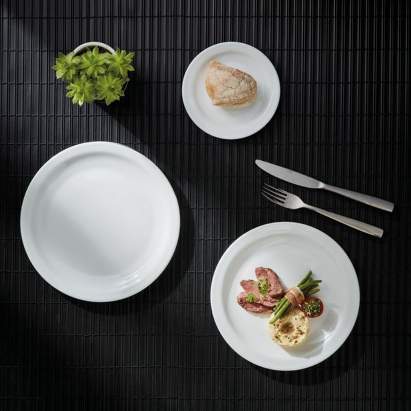 Assiette plate rond blanc verre Ø 15,5 cm Hoteliere Arcoroc