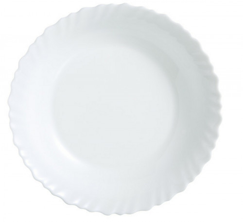 Plat creux rond blanc verre opal Ø 28 cm Feston Luminarc