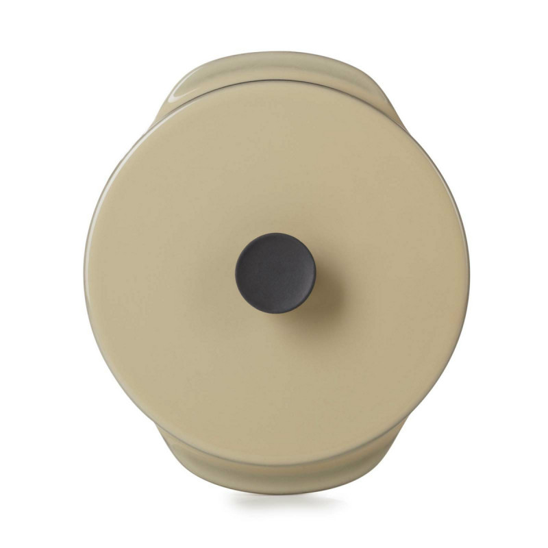 Cocotte avec couvercle rond beige porcelaine Ø 12 cm Caractere Revol