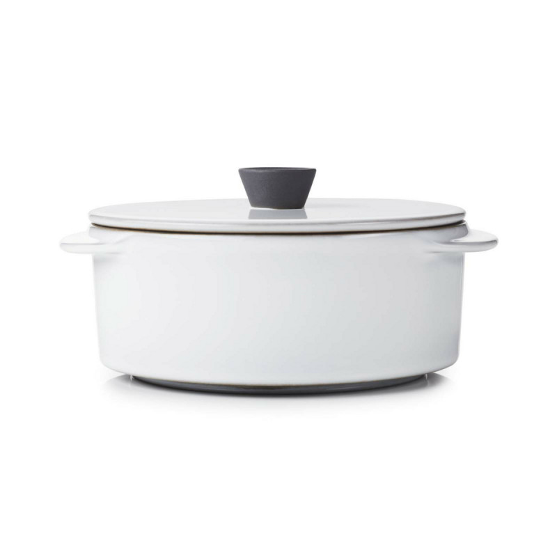 Cocotte avec couvercle rond blanc porcelaine Ø 12 cm Caractere Revol