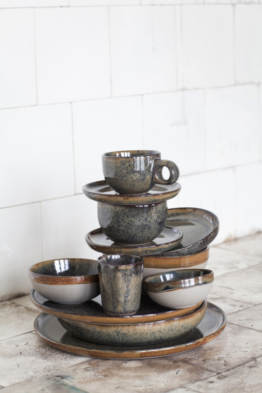 Tasse et sous-tasse à expresso gris grès émaillé 10 cl Ø 6,5 cm Surface Serax