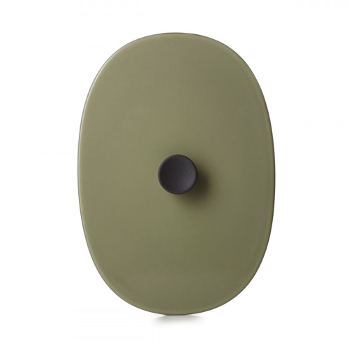 Couvercle pour plat ovale vert porcelaine 19x13 cm Caractere Revol