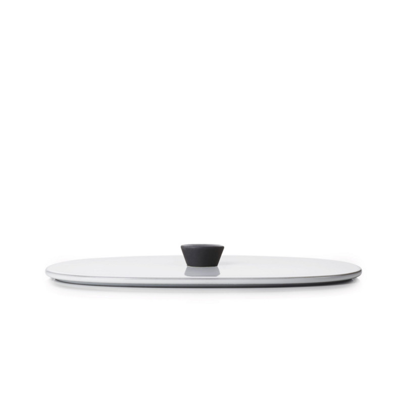 Couvercle pour plat ovale blanc porcelaine 26x18,5 cm Caractere Revol