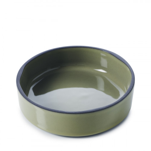 Assiette creuse rond vert porcelaine Ø 17 mm Caractere Revol