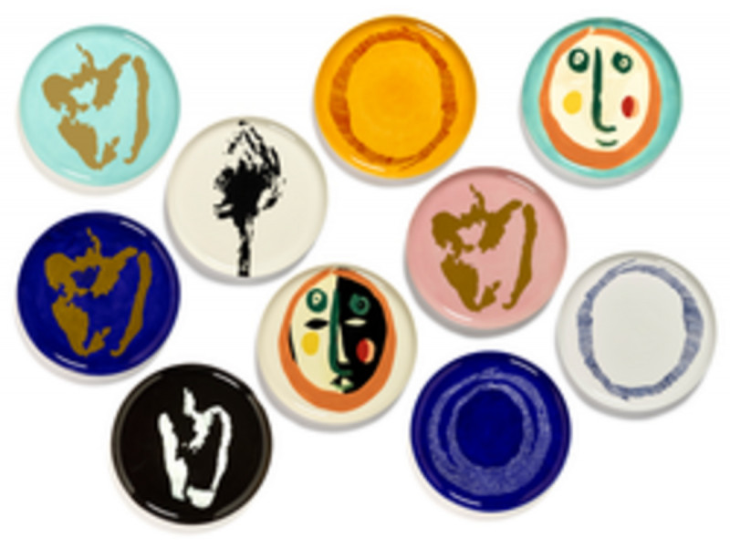 Assiette plate rond blanc poivron noir grès émaillé Ø 22 cm Feast By Ottolenghi Serax