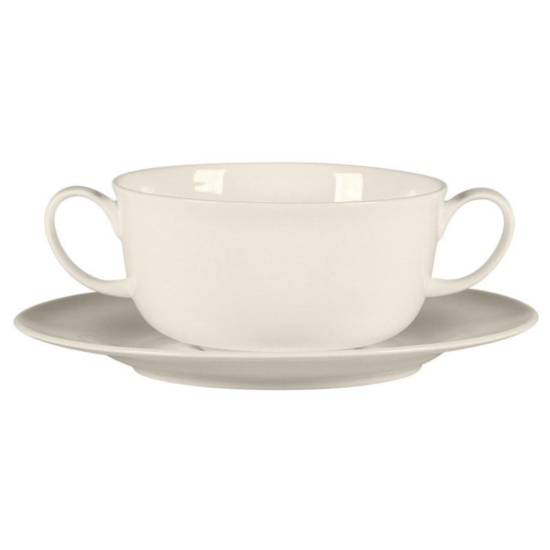 Soucoupe pour tasse à déjeuner rond ivoire porcelaine Ø 17 cm Bravura Rak