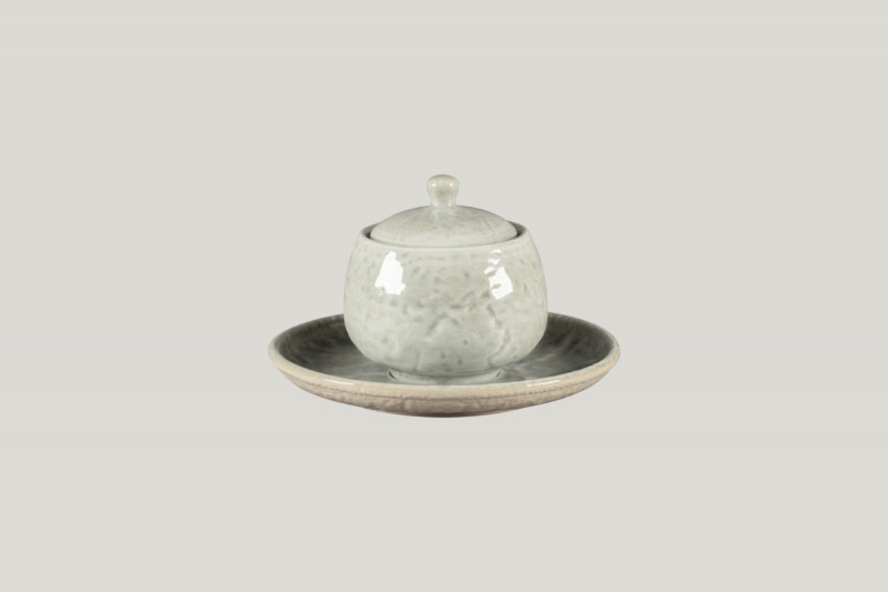 Sucrier avec couvercle rond céladon porcelaine 25 cl Ø 8,8 cm Krush Rak