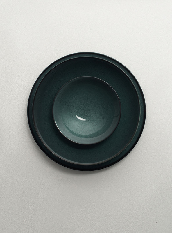 Bowl rond vert de gris porcelaine vitrifiée Ø 21 cm Javeil Velvet Astera