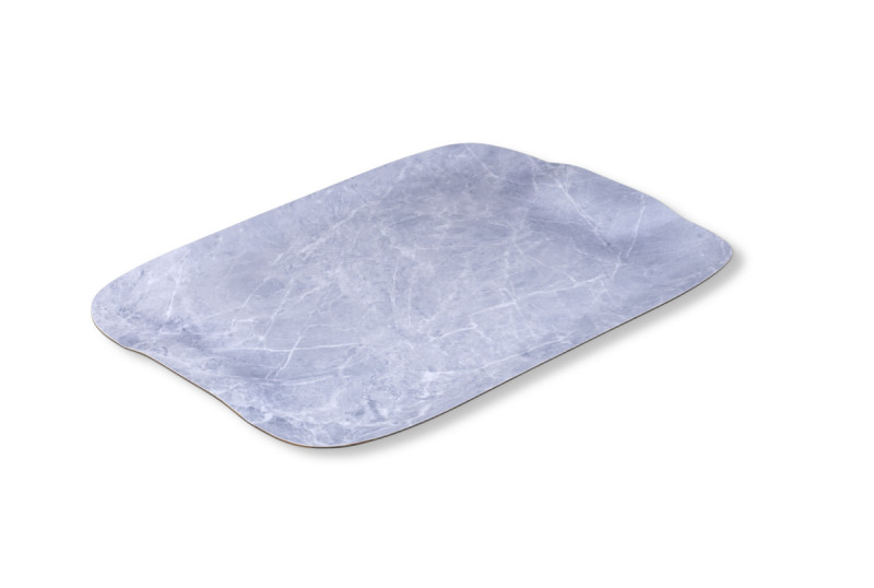 Plateau bois marbre gris 60x40 cm Papillon Platex