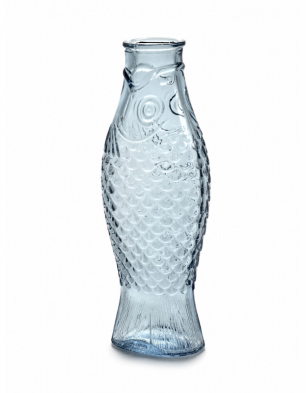 Bouteille irrégulier bleu verre 1 L Fish&fish Serax