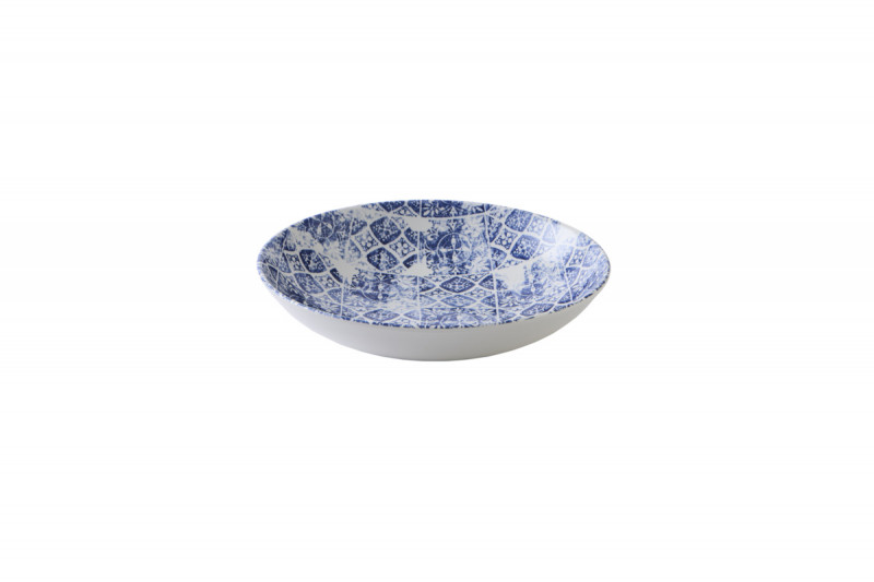 Assiette coupe creuse rond bleu porcelaine Ø 24,8 cm Porto Dudson