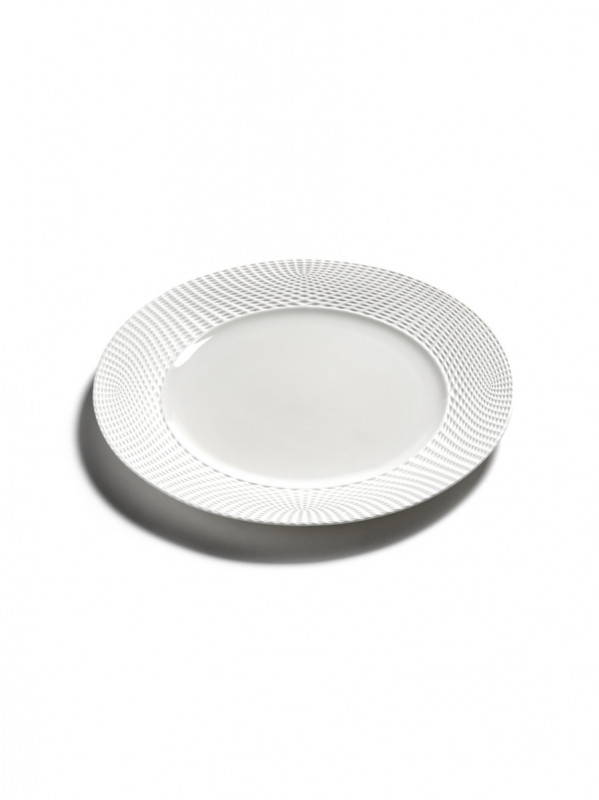 Assiette plate rond blanc porcelaine bone china Ø 24 cm Nido Serax