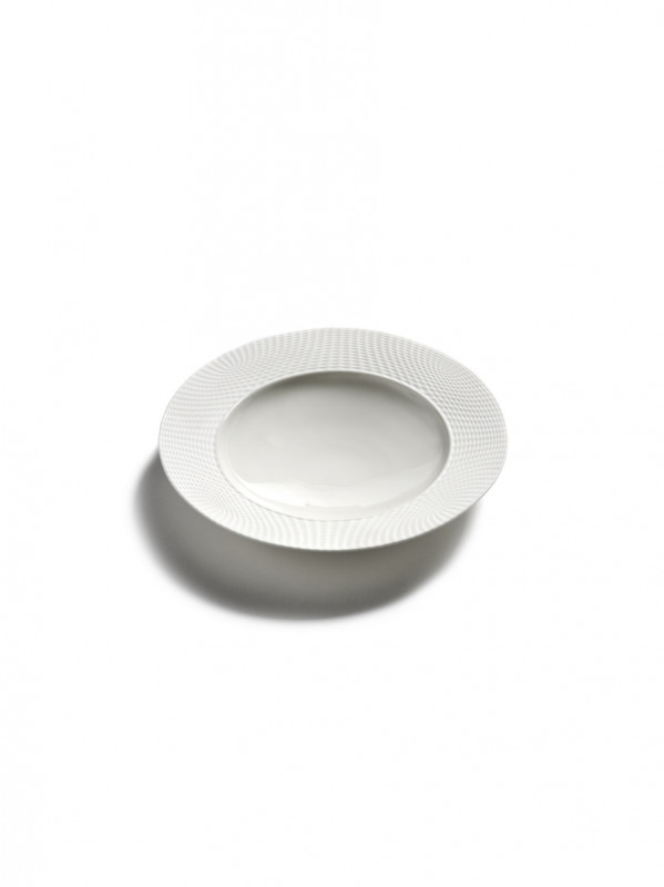 Assiette creuse rond blanc porcelaine bone china Ø 18 cm Nido Serax