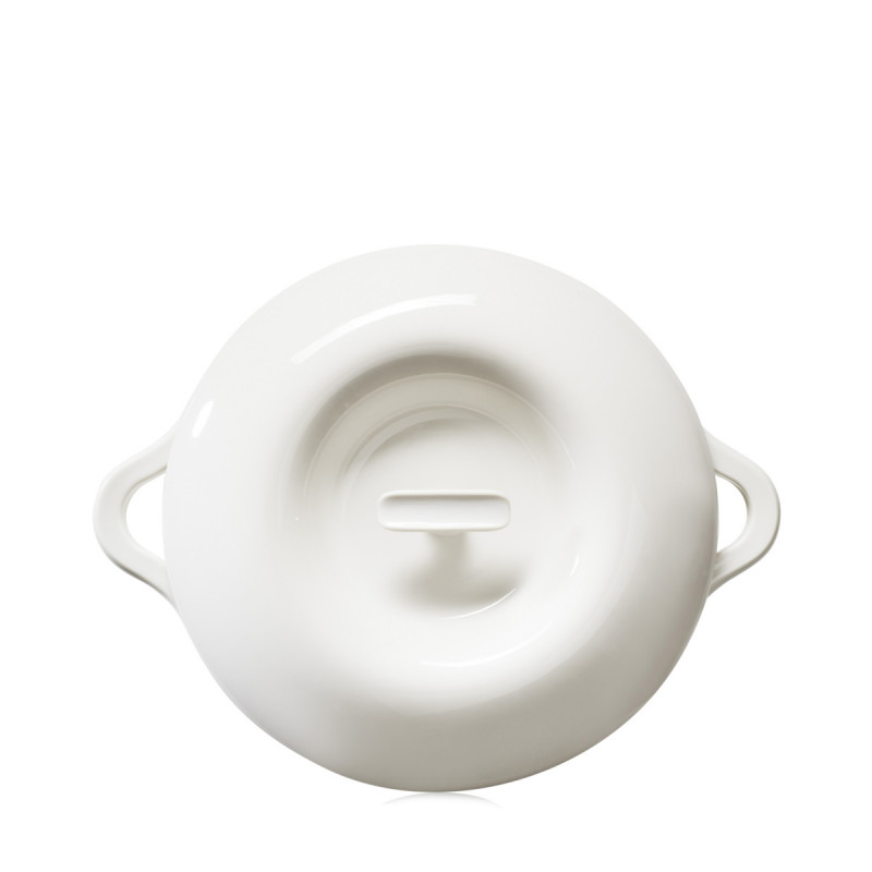 Cocotte avec couvercle pour induction rond Blanc albâtre porcelaine Ø 29 cm Bombance Revol