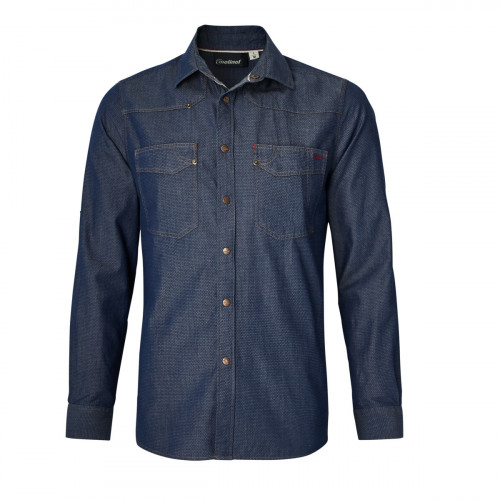 Chemise homme manche longue denim bleu M Authentique Molinel