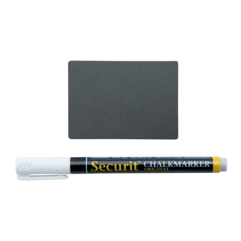 Support ardoise noir en plastique 7,4x5,2 cm Tag Securit