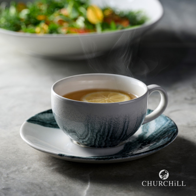 Tasse à cappuccino / thé rond Black porcelaine vitrifiée 34 cl Ø 11 cm Tide Churchill