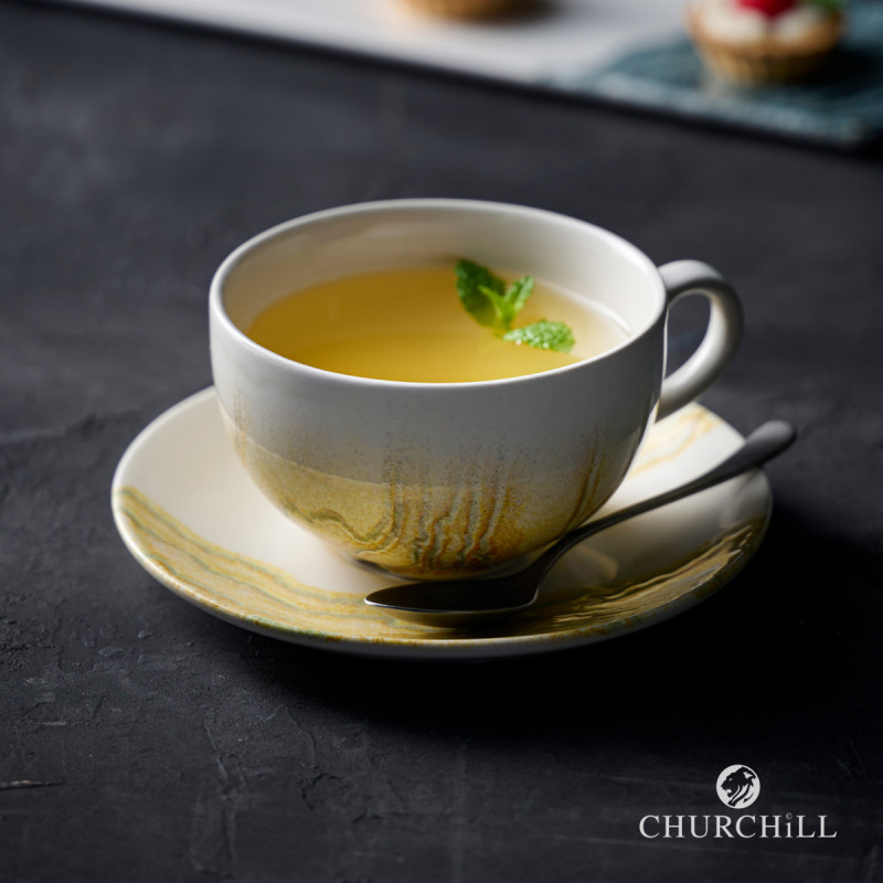 Tasse à cappuccino / thé rond Gold porcelaine vitrifiée 22 cl Ø 9,5 cm Tide Churchill
