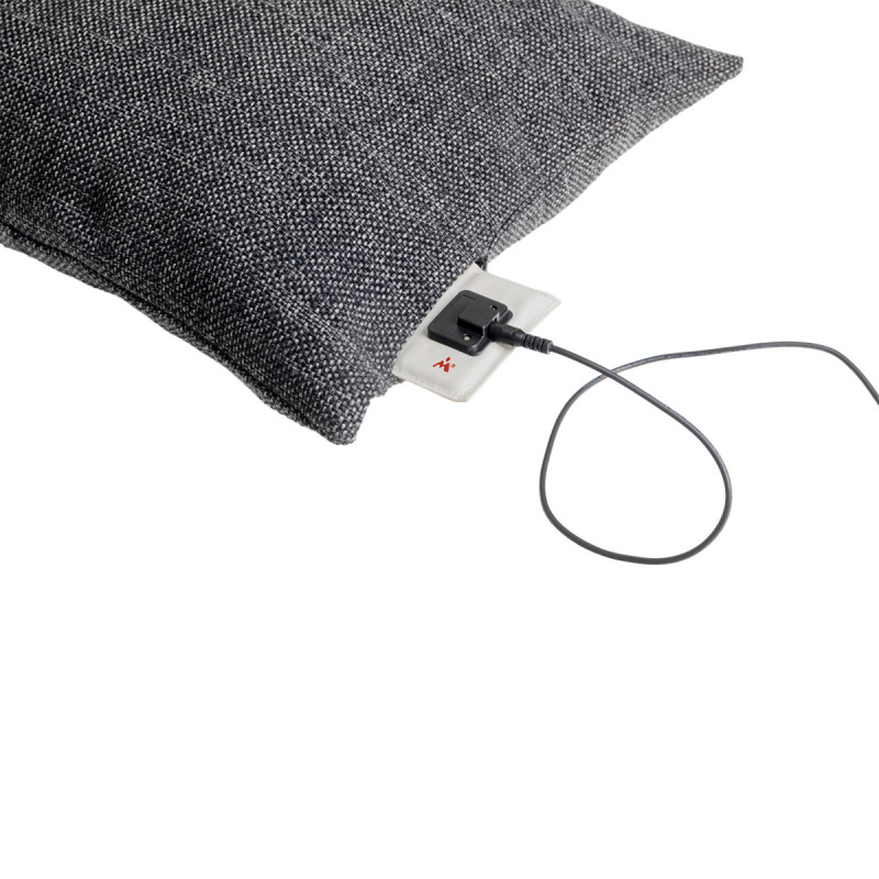 Coussin chauffant infrarouge avec batterie rectangulaire gris foncé 60x40 cm Montandor