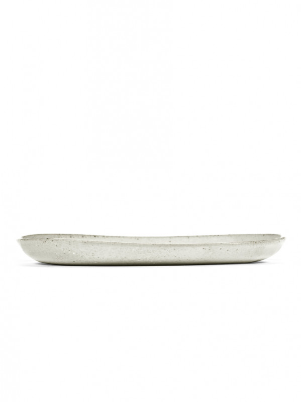 Sous-tasse à café ovale Off White grès émaillé 15 cm Out Of Lines Serax