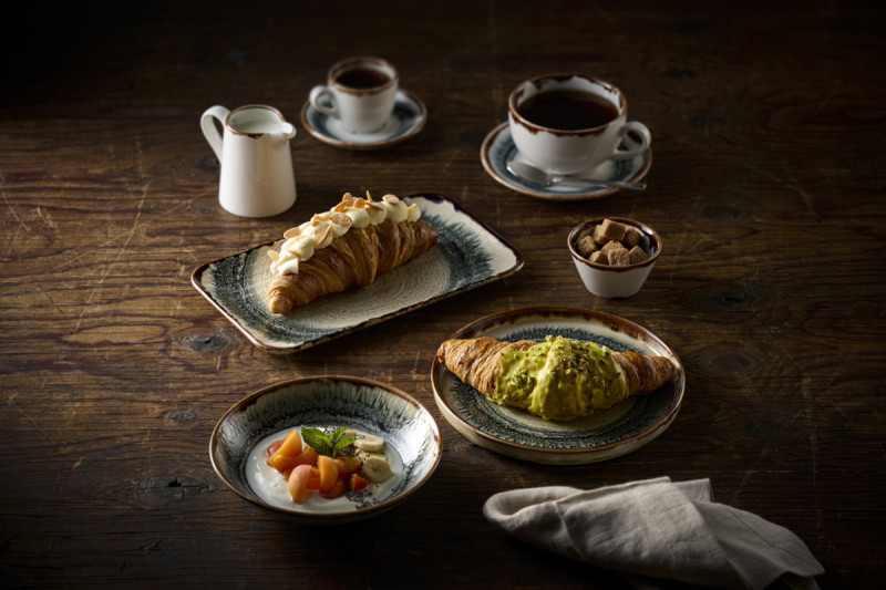 Assiette à bord droit rond Natural porcelaine vitrifiée Ø 21 cm Flare Dudson