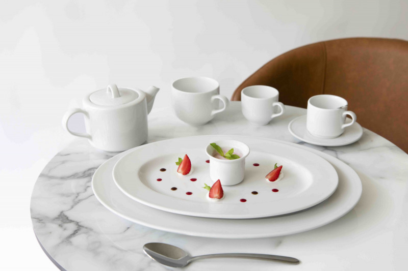 Assiette plate ovale blanc porcelaine 39x27 cm Presto Accolade