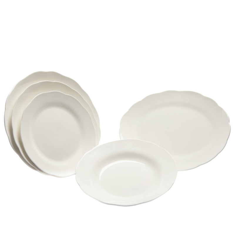Assiette coupe ovale blanc porcelaine 31,7x22,8 cm Sérafine Pro.mundi