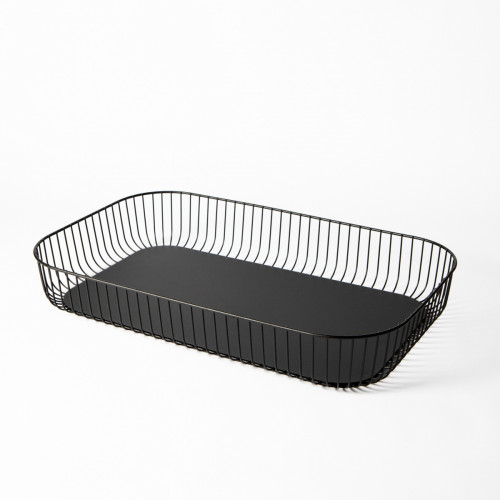 Corbeille de buffet acier noir 53,5x33x8,4 cm Naro Pro.mundi