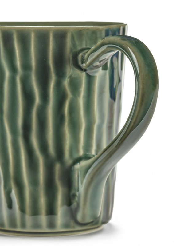 Tasse à thé rond vert grès émaillé 13,5 cm Ø 13,5 cm Verde Lanza Serax