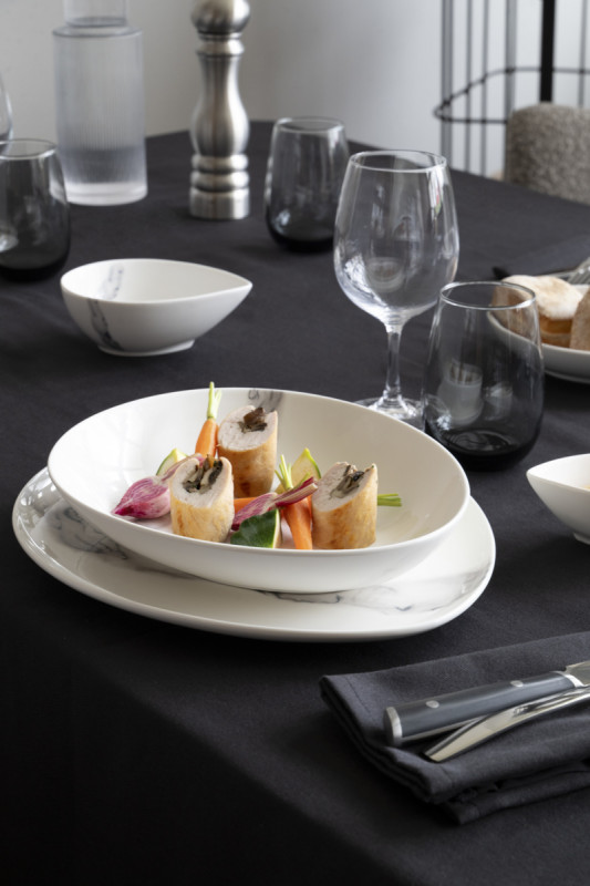 Assiette coupe plate blanc porcelaine Ø 23 cm Silk Accolade