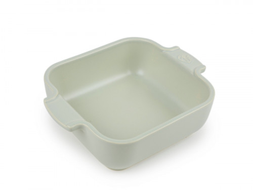 Plat à four carré vert sauge porcelaine 18 cm Céramique Peugeot Saveurs