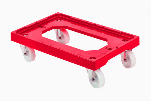 Socle 4 roues pivotantes chape acier plastique 61,3x41,4x17,2 cm 250 kg plate_length Gilac