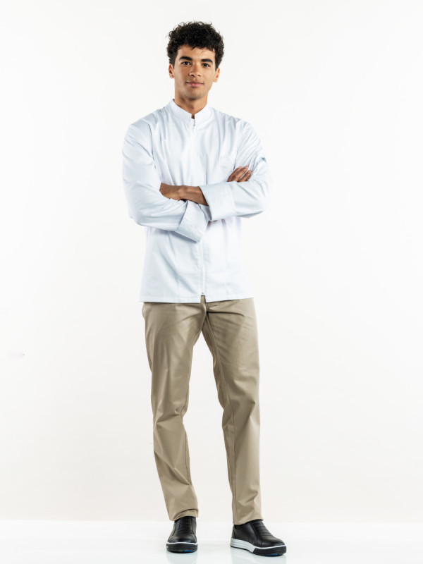 Pantalon de cuisine beige 38 Sabbia Chaud Devant