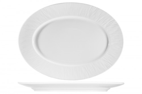 Assiette ovale blanc porcelaine 33,4x24,8 cm Pure White Proof
